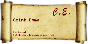 Czink Emma névjegykártya